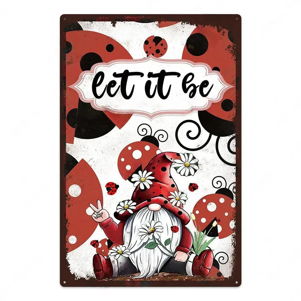 Vintage Bee Tin Sign Wall Decor for Garden & Farm