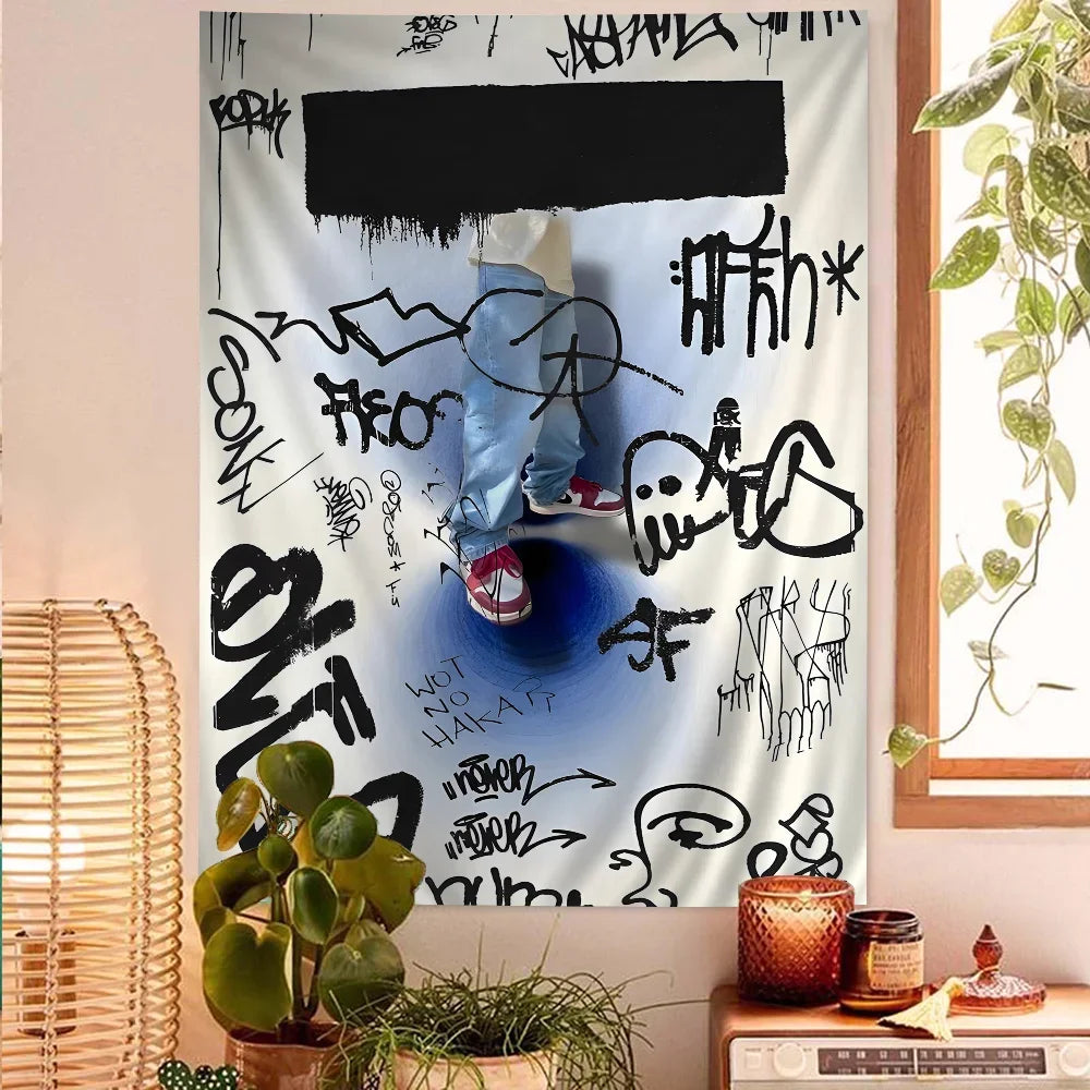 Anime Graffiti Tapestry Wall Decor