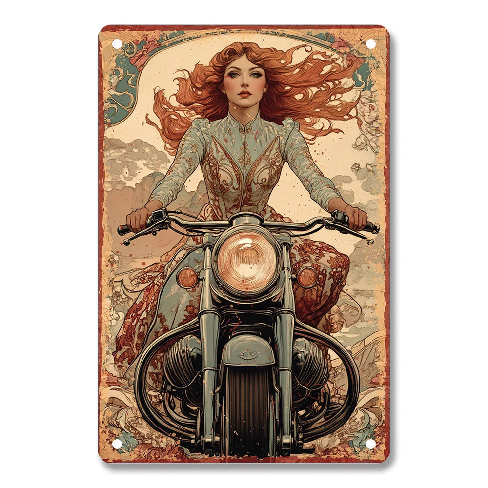 Vintage Motorcycle Metal Tin Sign Wall Decor Retro