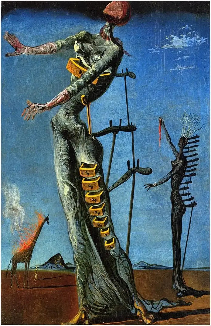 Salvador Dali Surrealism Tin Sign: The Burning Giraffe Poster