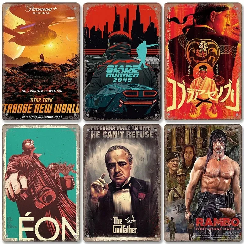 Vintage Movie Metal Signs: Retro Film Poster Decor