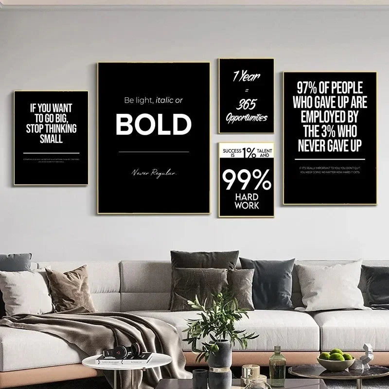 Inspirational Quotes Canvas Wall Art for Office Decor