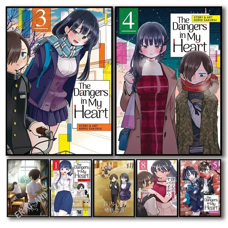 Anime Poster: The Dangers in My Heart Retro Canvas Art