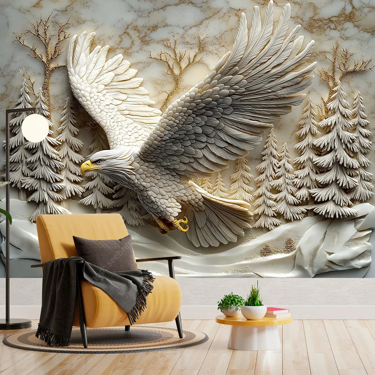 3D Eagle Tapestry Wall Art: Realistic Bird Decor