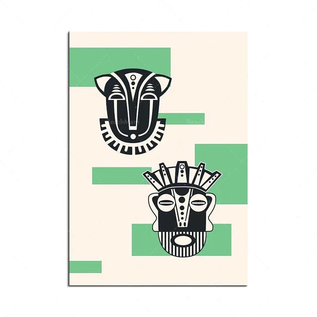 African Tribal Mask Art Print with Inspirational Quote