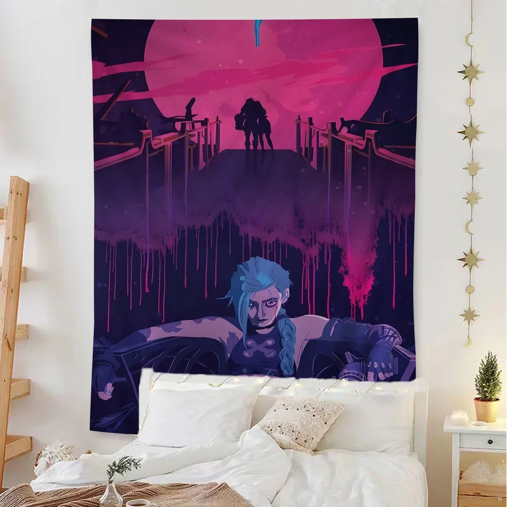 Arcane League Jinx Anime Tapestry Wall Art