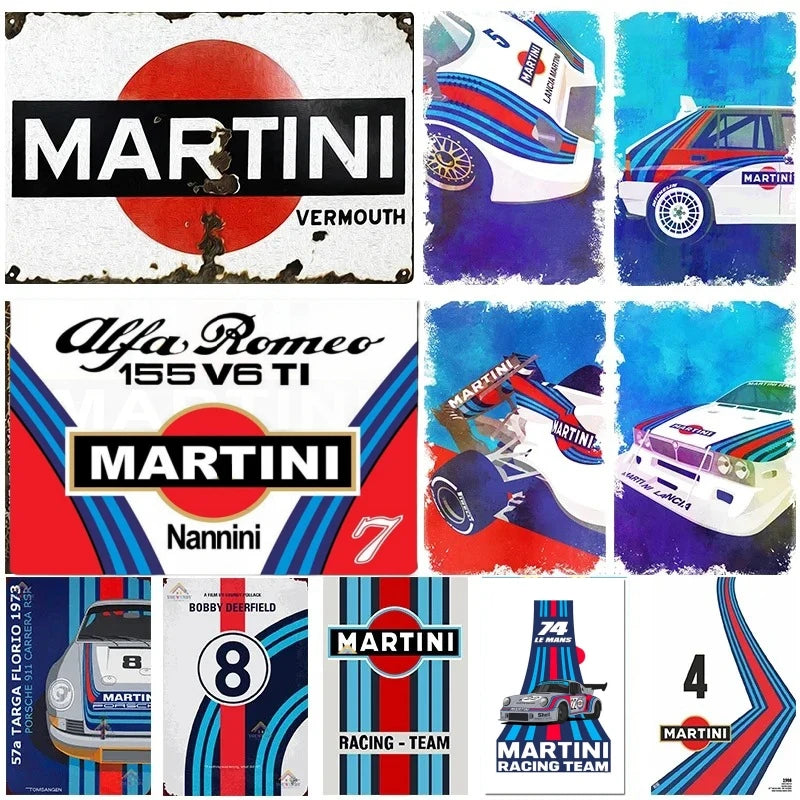 Martini Racing Vintage Metal Sign Decor