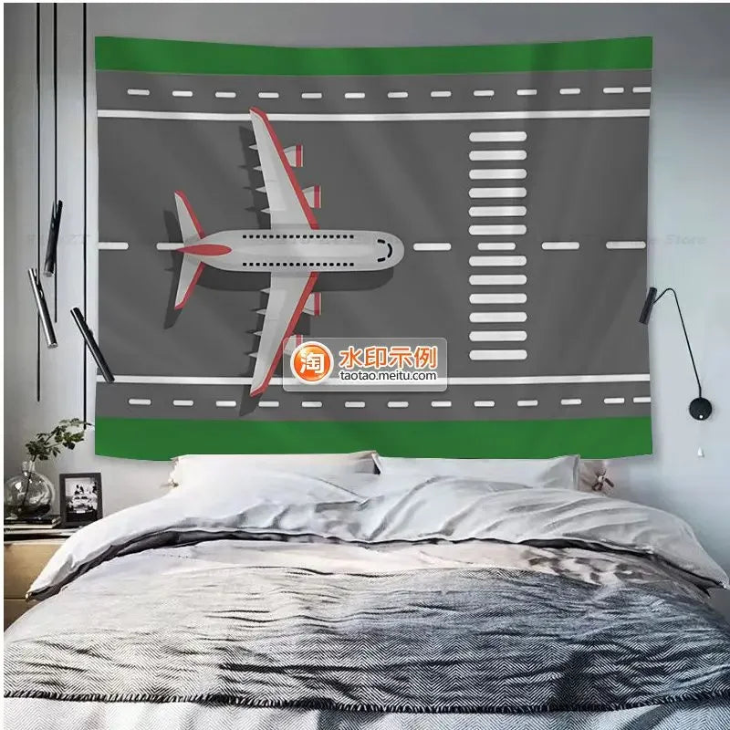 Anime Airplane Tapestry for Living Room Decor