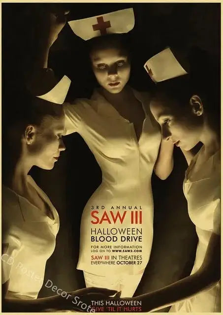 Saw Horror Movie Poster - Vintage Retro Wall Art Decor