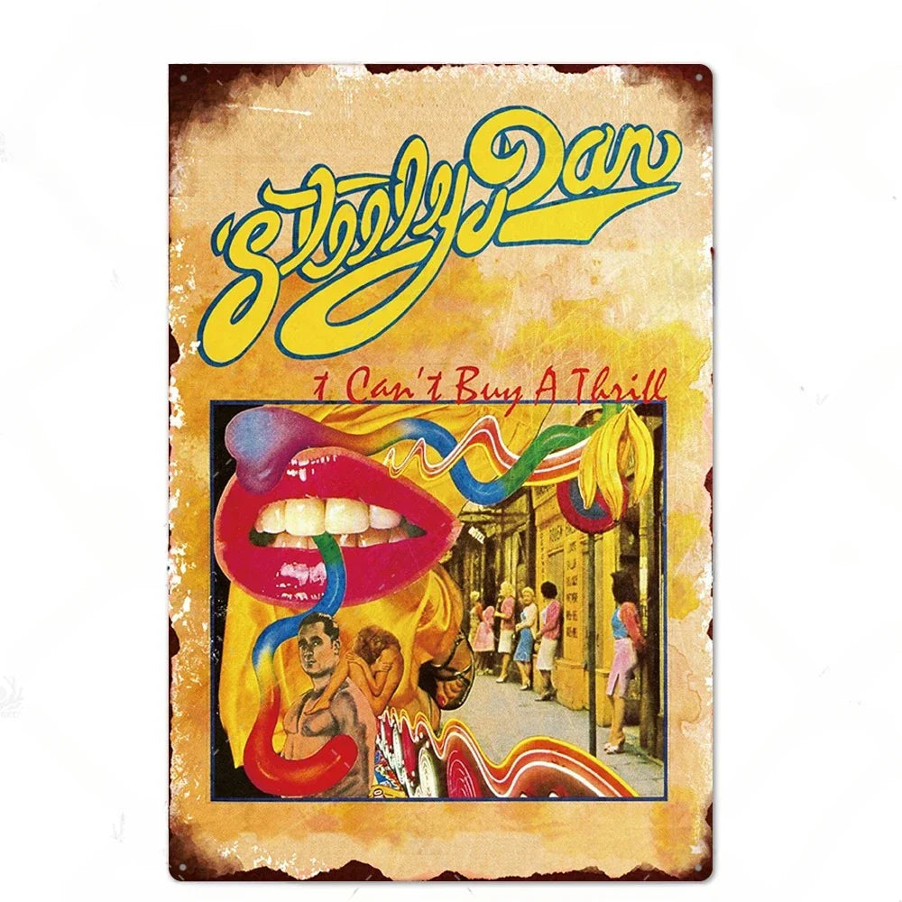 Vintage Rock Band Metal Wall Sign Decor