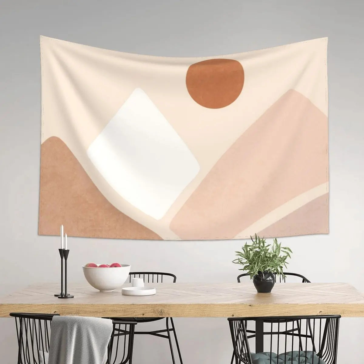 Boho Mountain Sun Tapestry Wall Decor