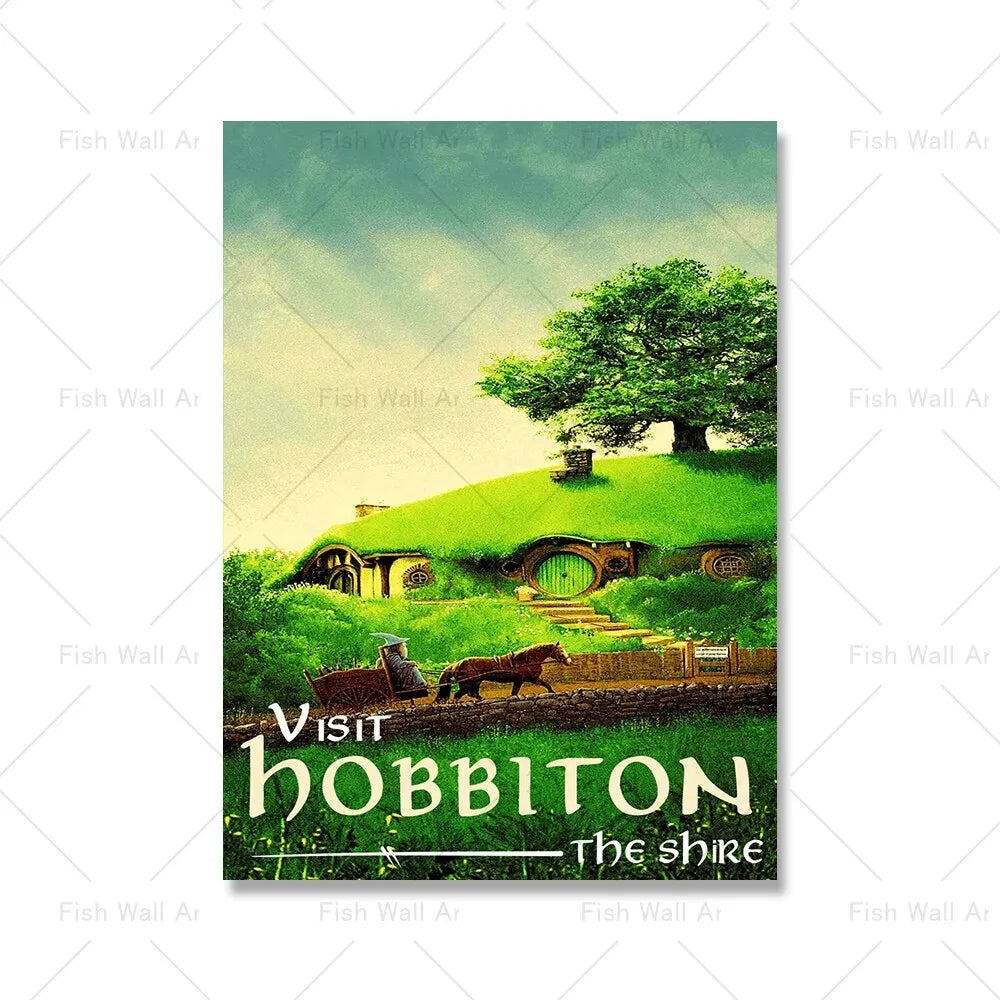 Tolkien Shire Landscape Canvas Print Wall Art Decor
