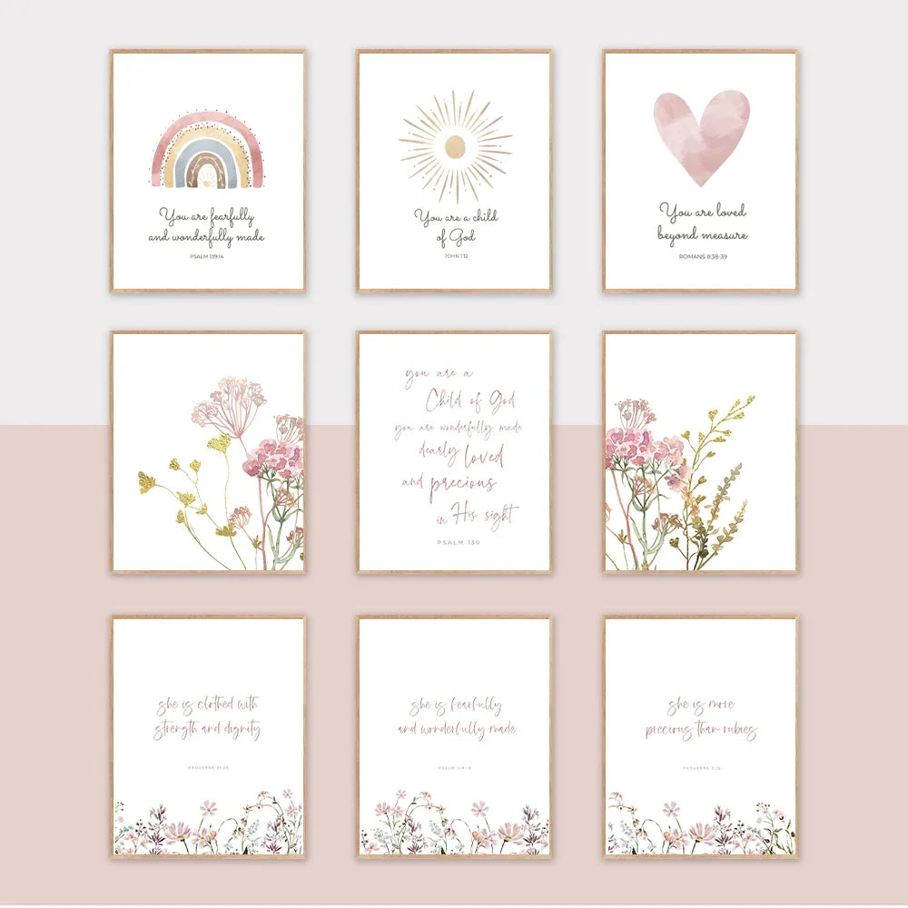 Bible Verse Nursery Art: Child of God Canvas for Girls