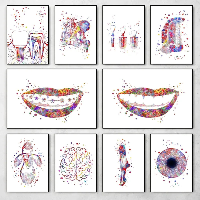 Dental Anatomy Art: Teeth Implant Canvas Prints