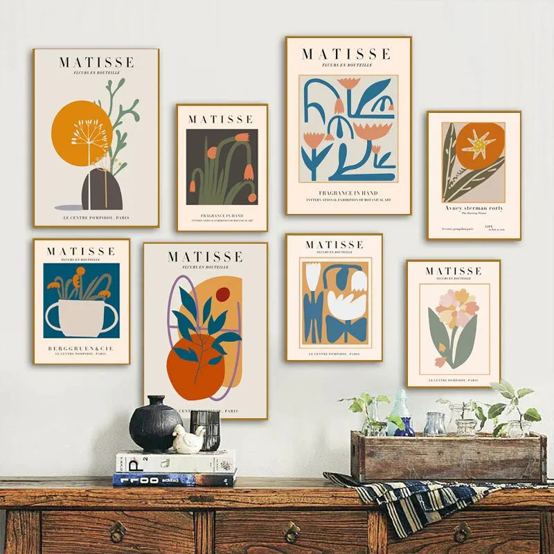 Nordic Minimalist Matisse Geometric Canvas Art Print