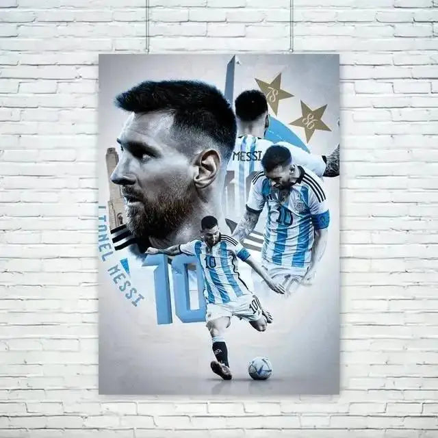 Messi Ronaldo Watercolor Poster - Frameless Home Decor