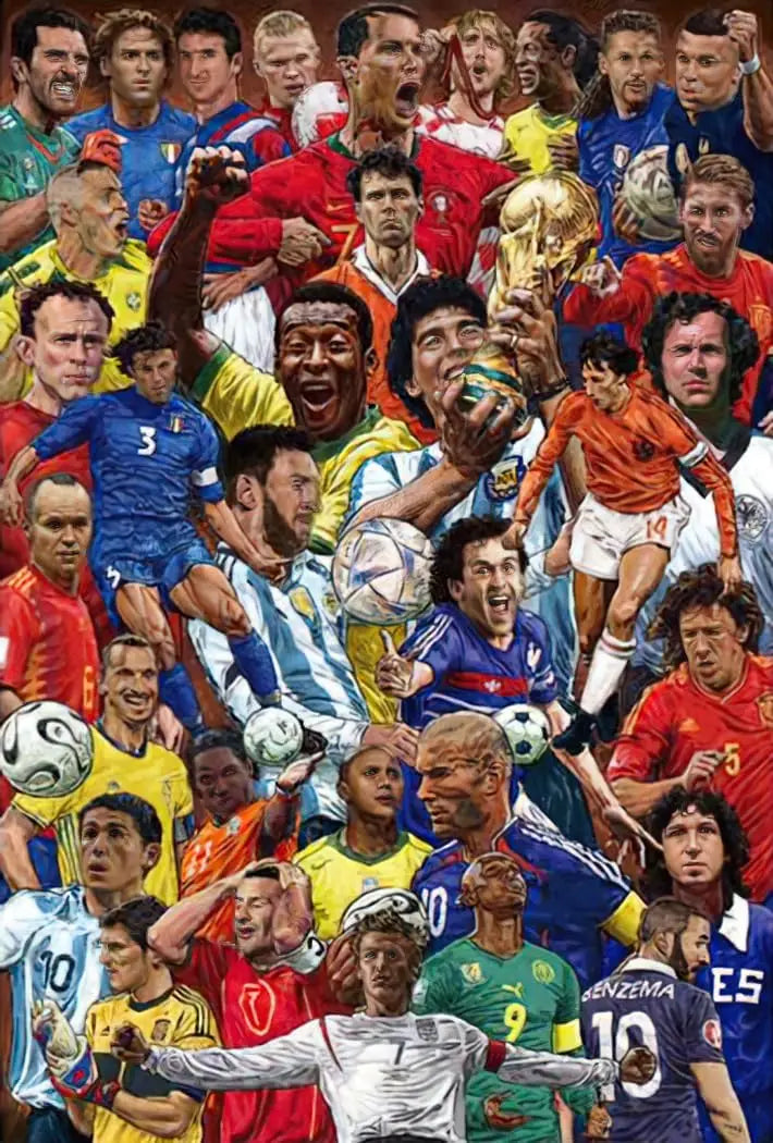 Famous Soccer Players Tin Sign Poster