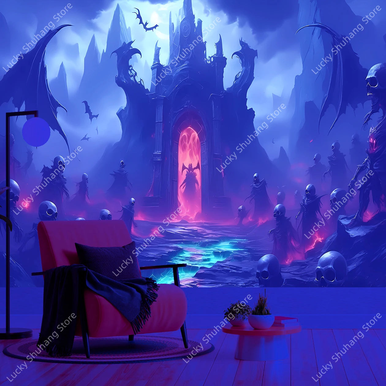 Haunted Castle Halloween Tapestry Decor