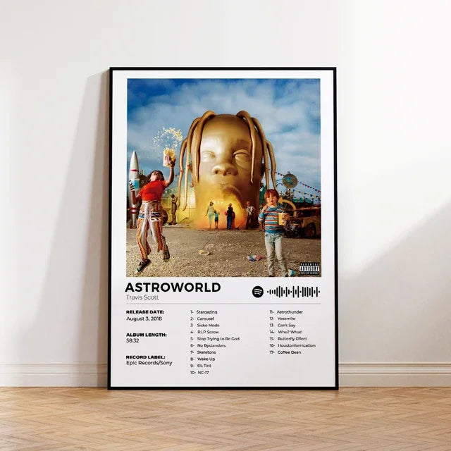 Travis Scott Astroworld Album Art Canvas Poster Decor