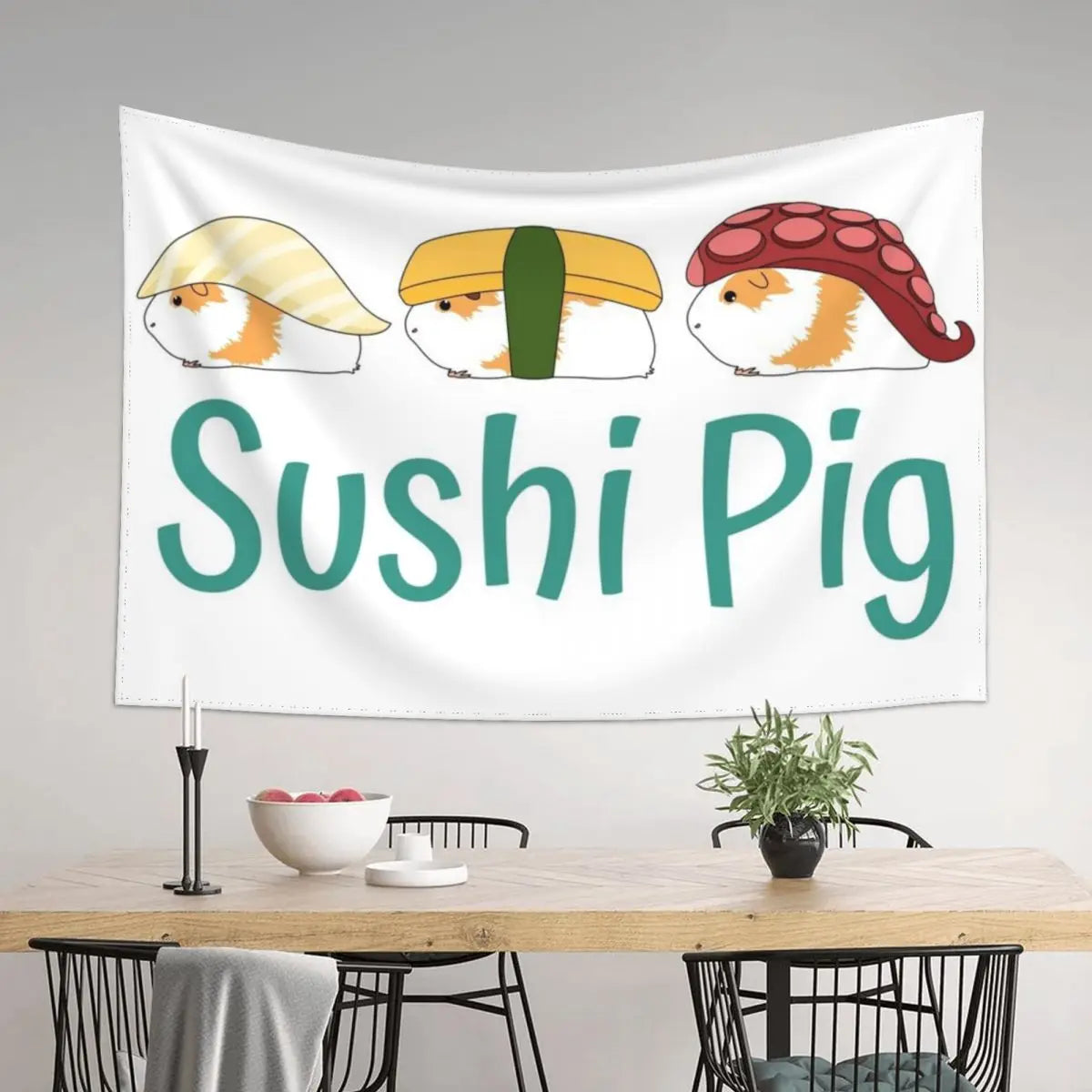 Guinea Pig Sushi Tapestry Wall Decor