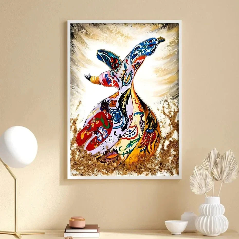 Rumi Sufi Dance Islamic Girl Canvas Art Print Decor