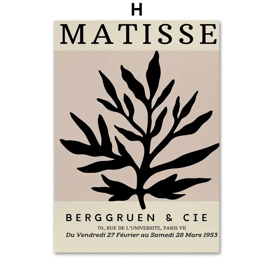 Black Bauhaus Flower Canvas Art - Nordic Living Room Decor