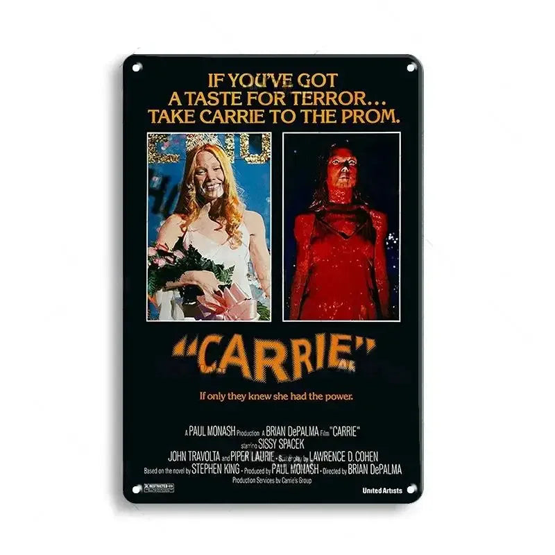 Classic Horror Movie Metal Tin Sign - Retro Wall Decor