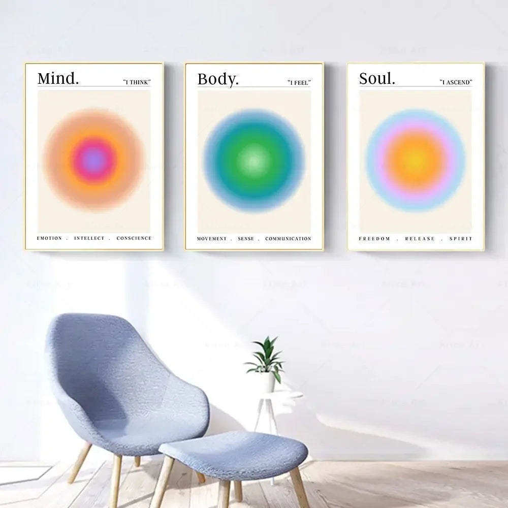 Positive Aura Energy Gradient Canvas Wall Art Decor