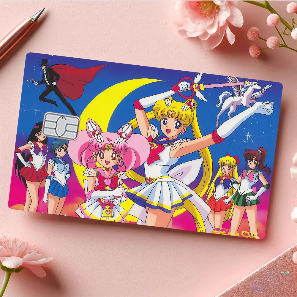 Anime Cat Moon Sticker Case for Credit Card