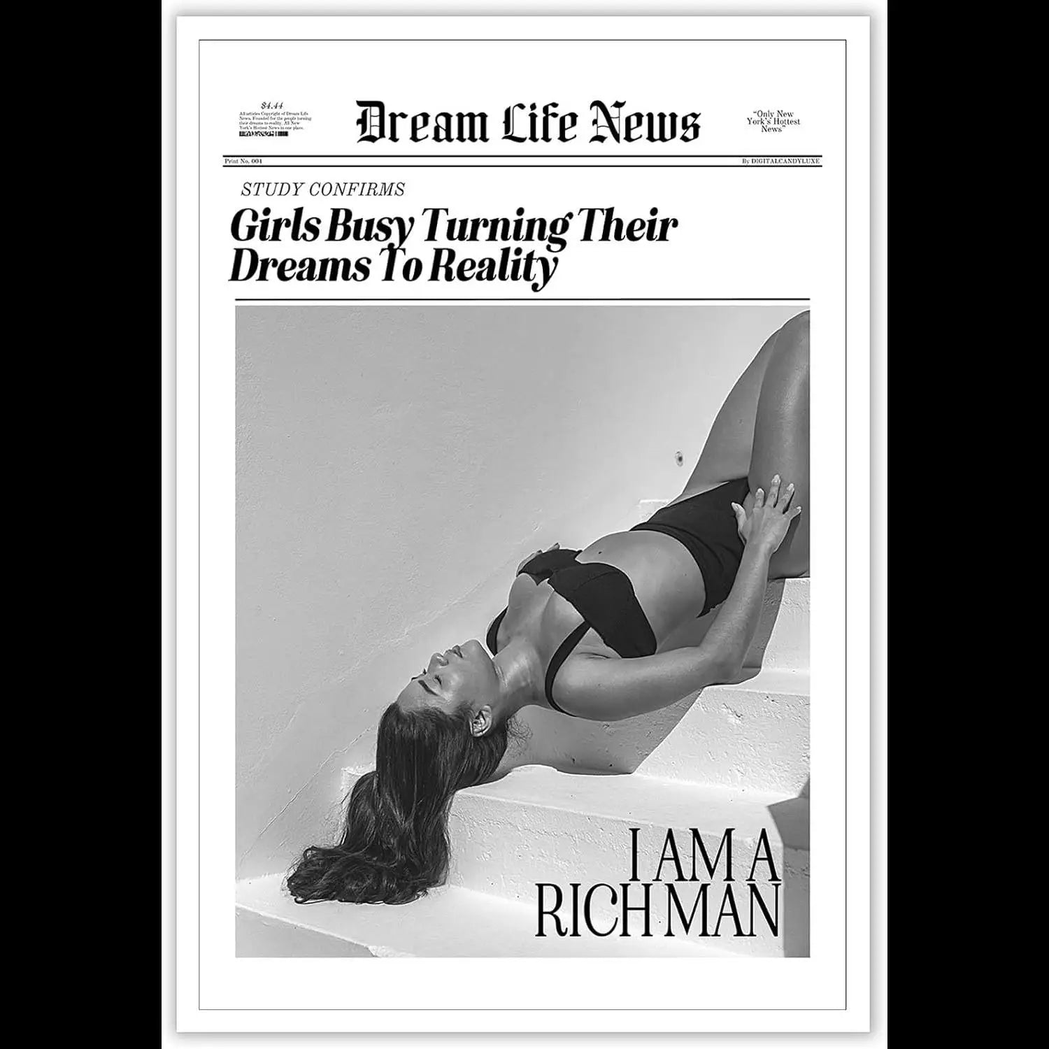 Black & White Dream Reality Poster - Trendy Summer Wall Art