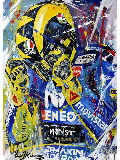 Valentino Rossi Racing Canvas Poster Wall Art Decor