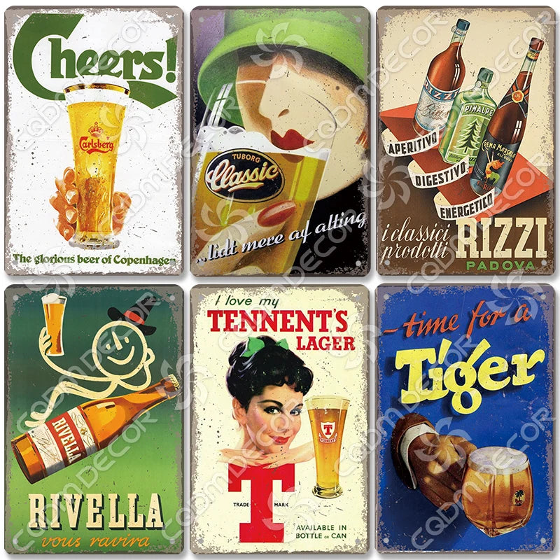 Retro Belgian Beer Tin Sign Wall Decor for Bar & Pub