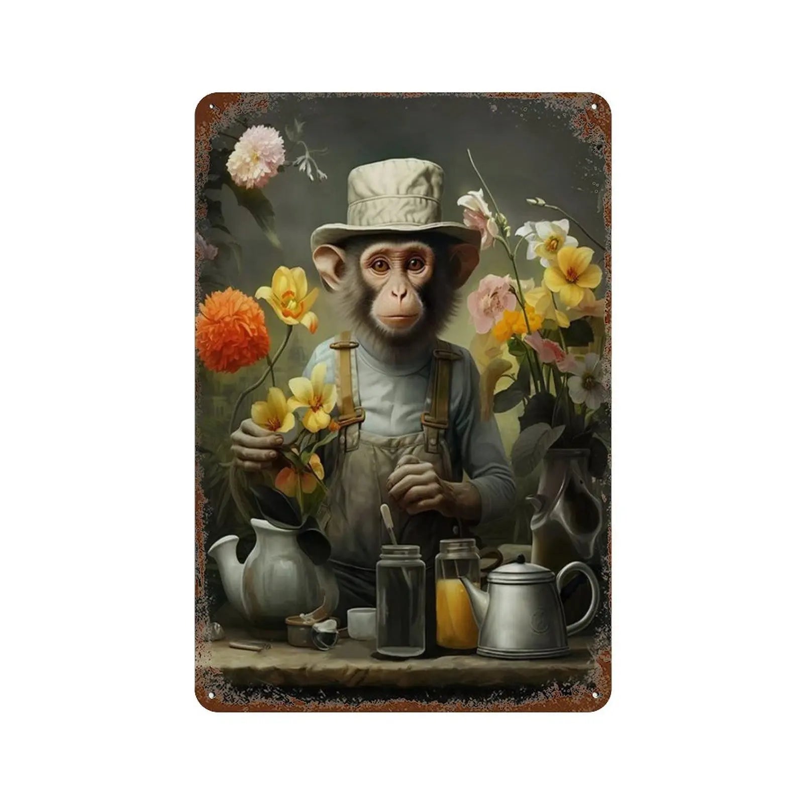 Nordic Gorilla Monkey Metal Wall Art Signs