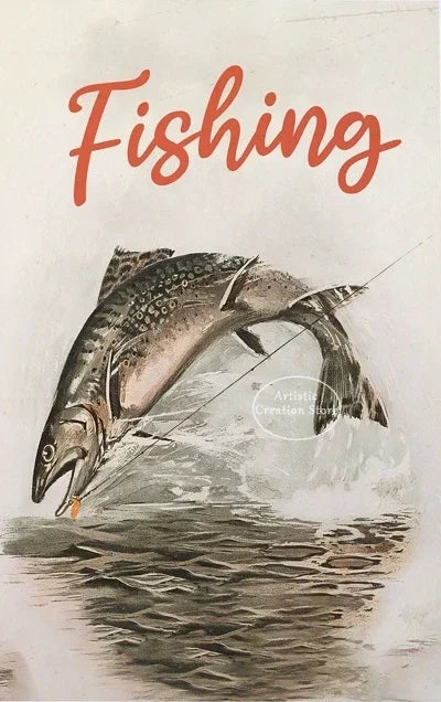 Grayling Fishing Poster Canvas Print - Gift for Fisherman Dad