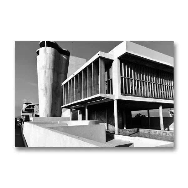Le Corbusier Black & White Architecture Canvas Print