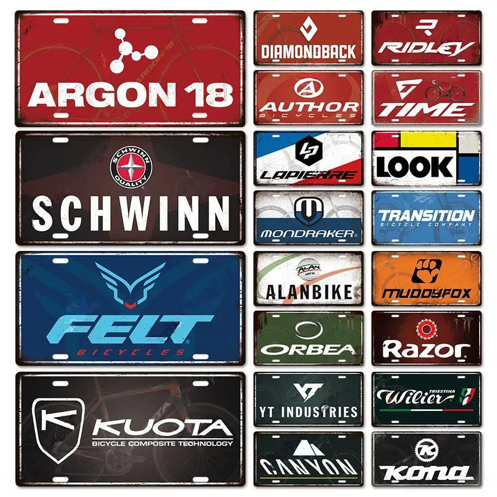 Vintage Bicycle Metal Sign Decor for Garage Man Cave