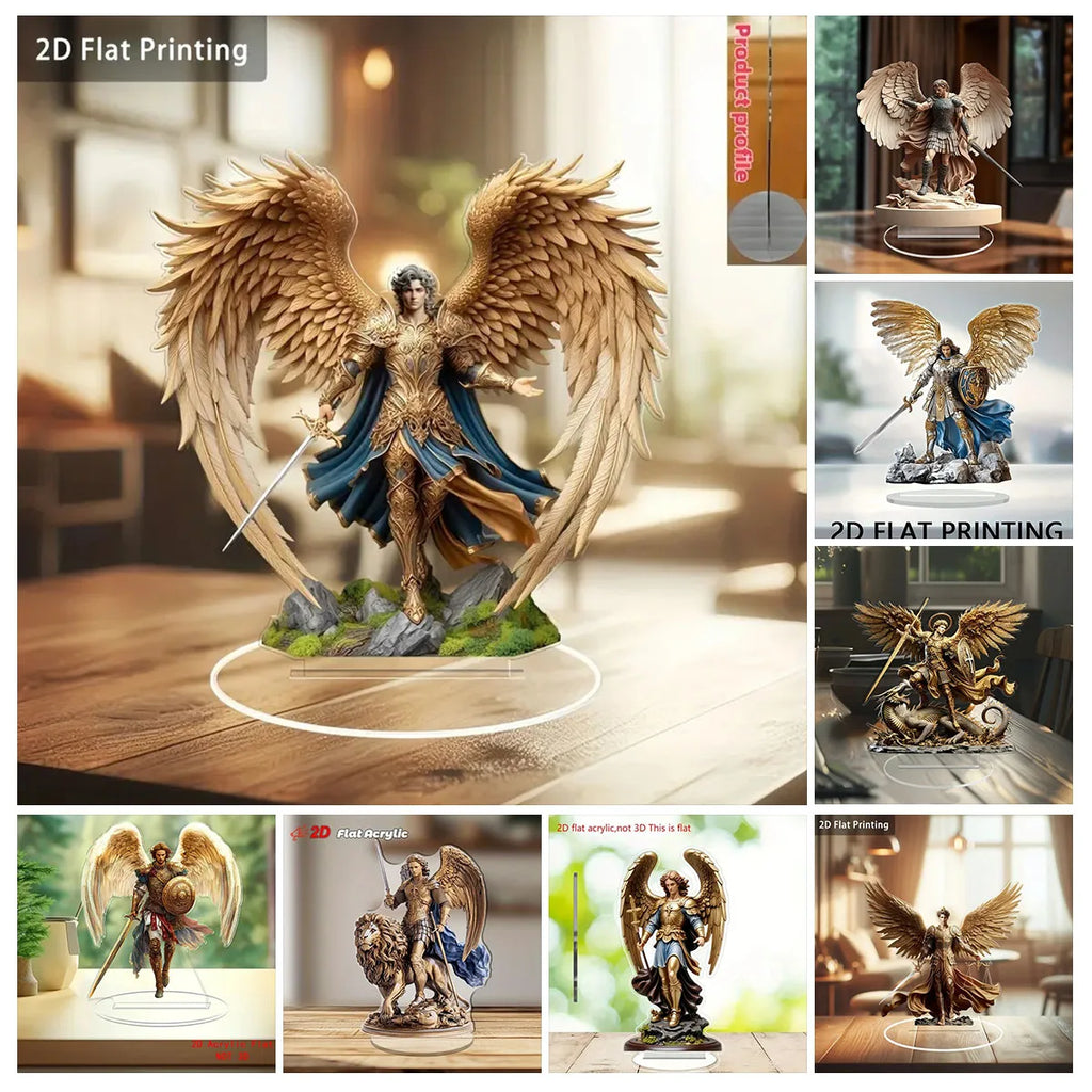 Archangel Michael Acrylic Stand Ornament Decor