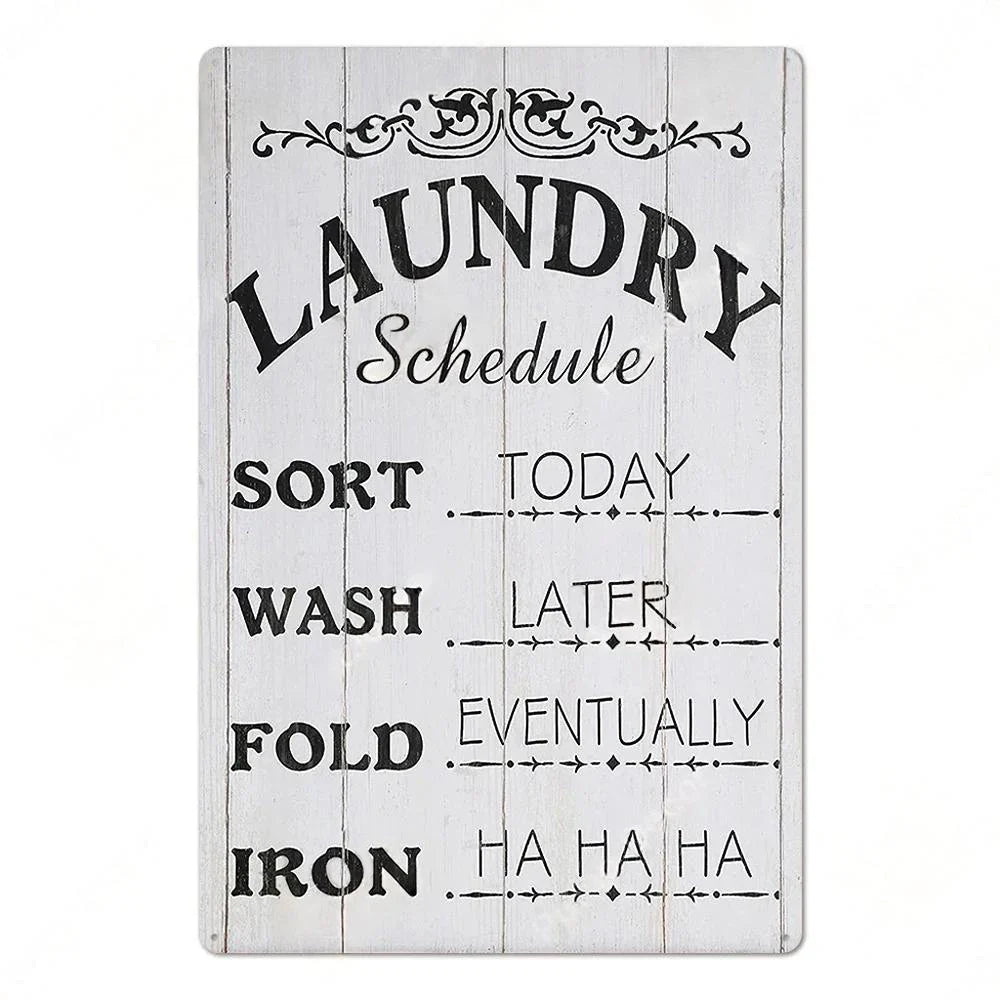 Vintage Pin-Up Girl Laundry Tin Sign Wall Art Decor