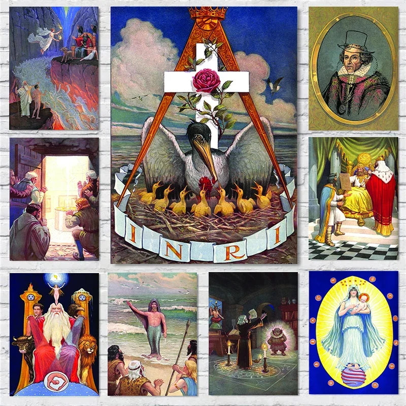 Masonic Canvas Wall Art: Freemasonry Poster Decor