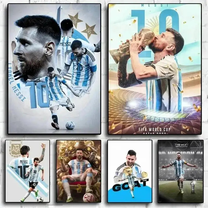 Messi Ronaldo Watercolor Poster - Frameless Home Decor