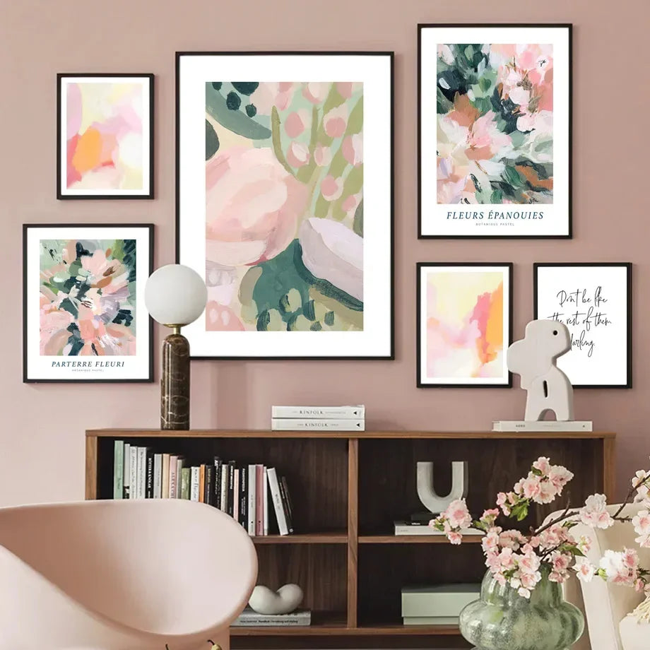 Watercolor Flower Canvas Art Nordic Living Room Decor