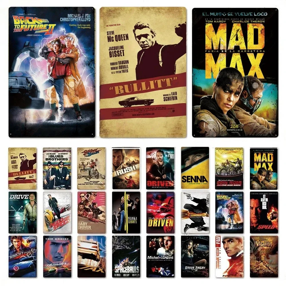 Vintage Movie Poster Tin Signs for Bar or Cinema Decor