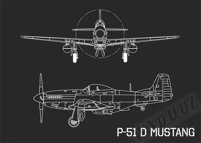 Aviation Blueprint Canvas Art for Living Room Decor