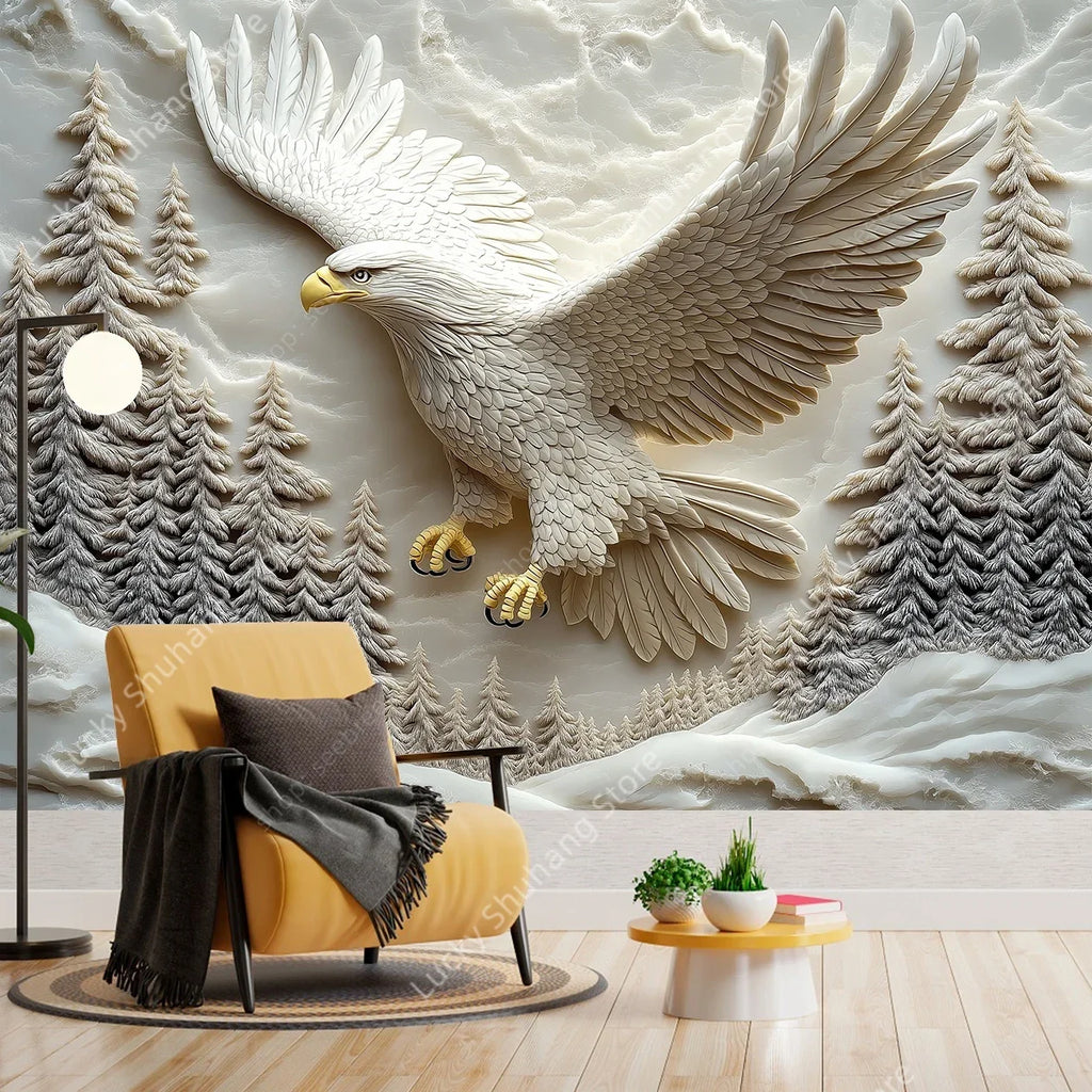 3D Eagle Tapestry Wall Art: Realistic Bird Decor