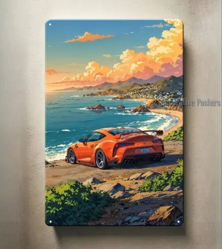 Toyota Supra Metal Poster - Collectible Car Sign