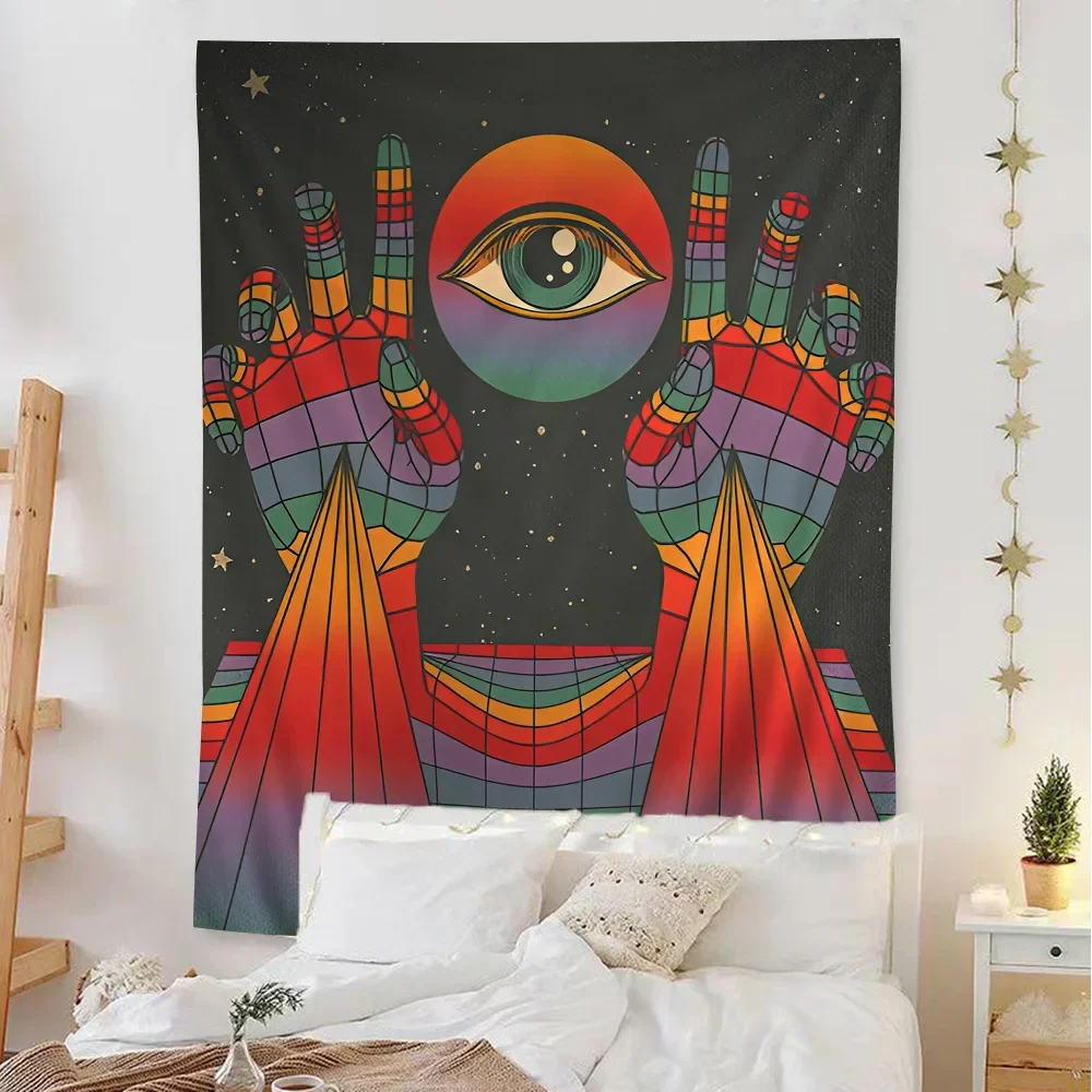 70s Bohemian Psychedelic Tapestry Tarot Wall Hanging