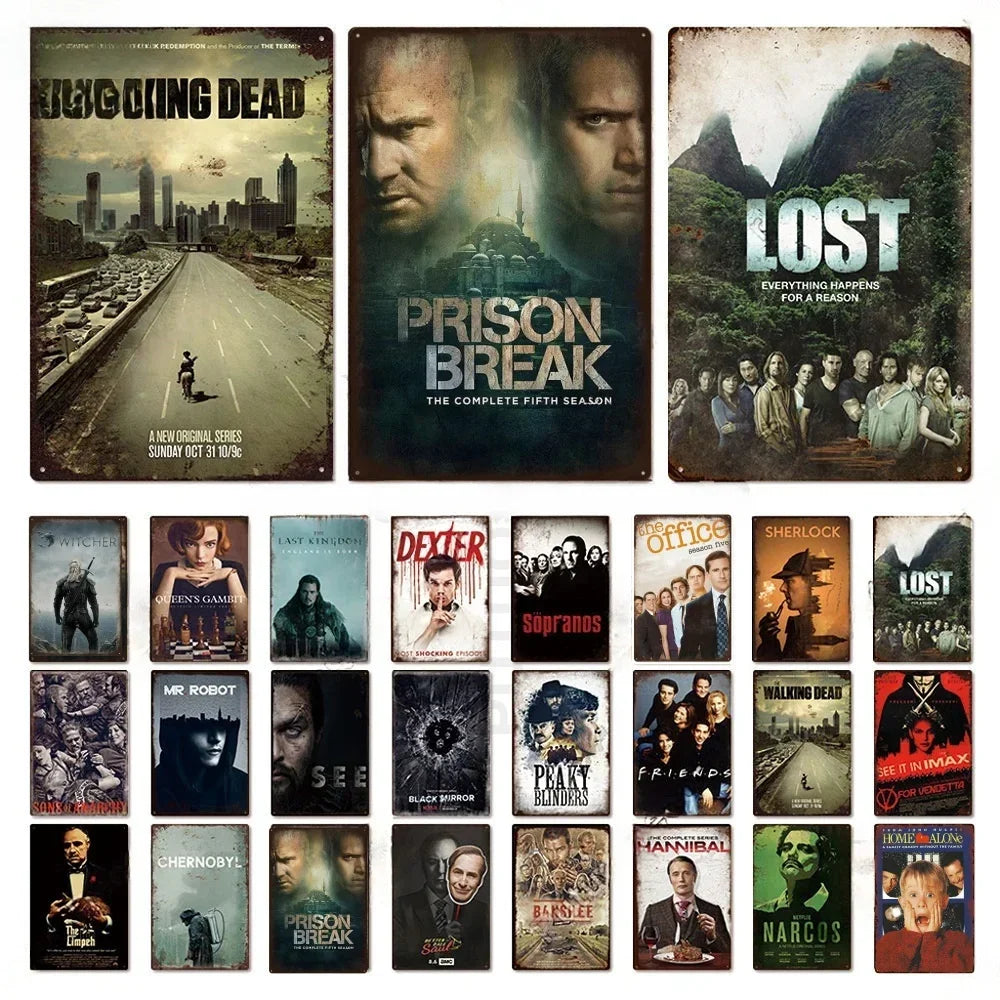 Vintage Movie Tin Signs: Wall Decor for Home & Man Cave