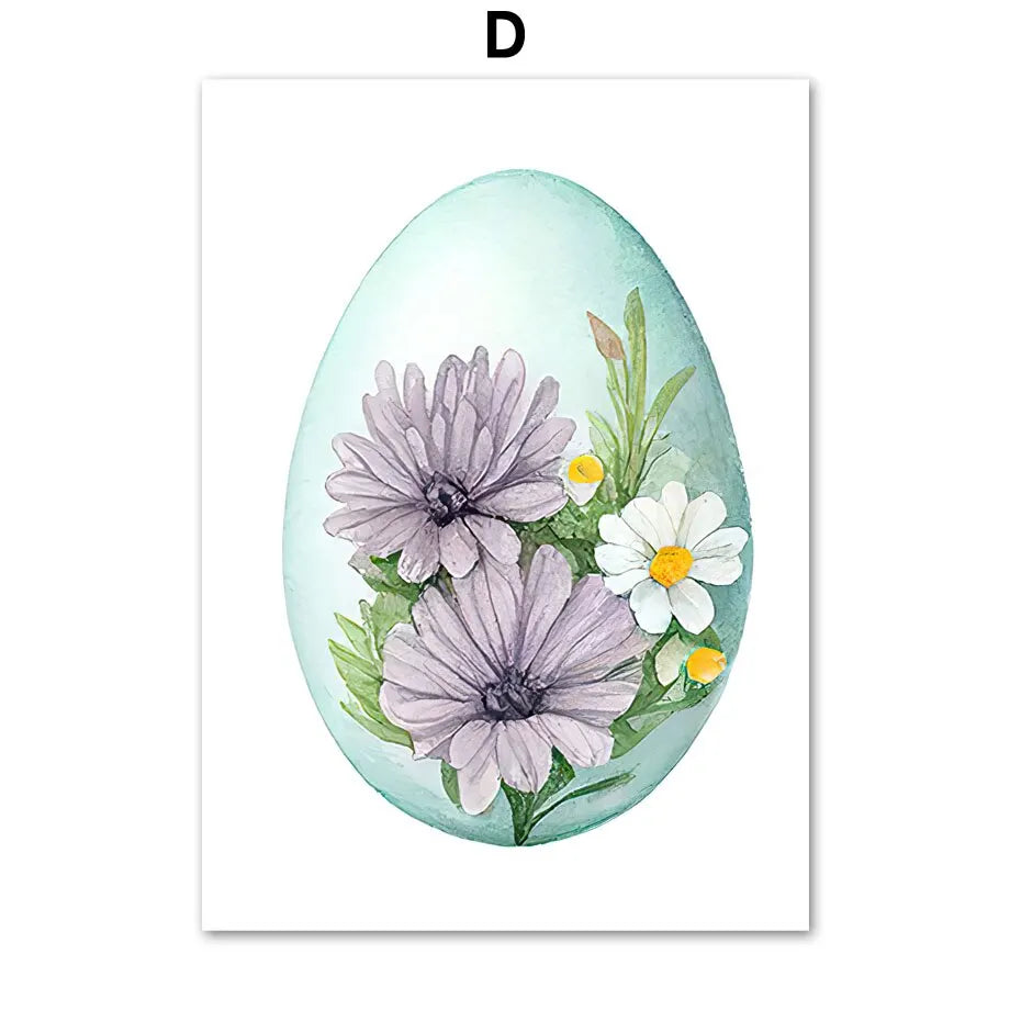 Easter Bunny Boho Wall Art Canvas - Pastel Nordic Decor