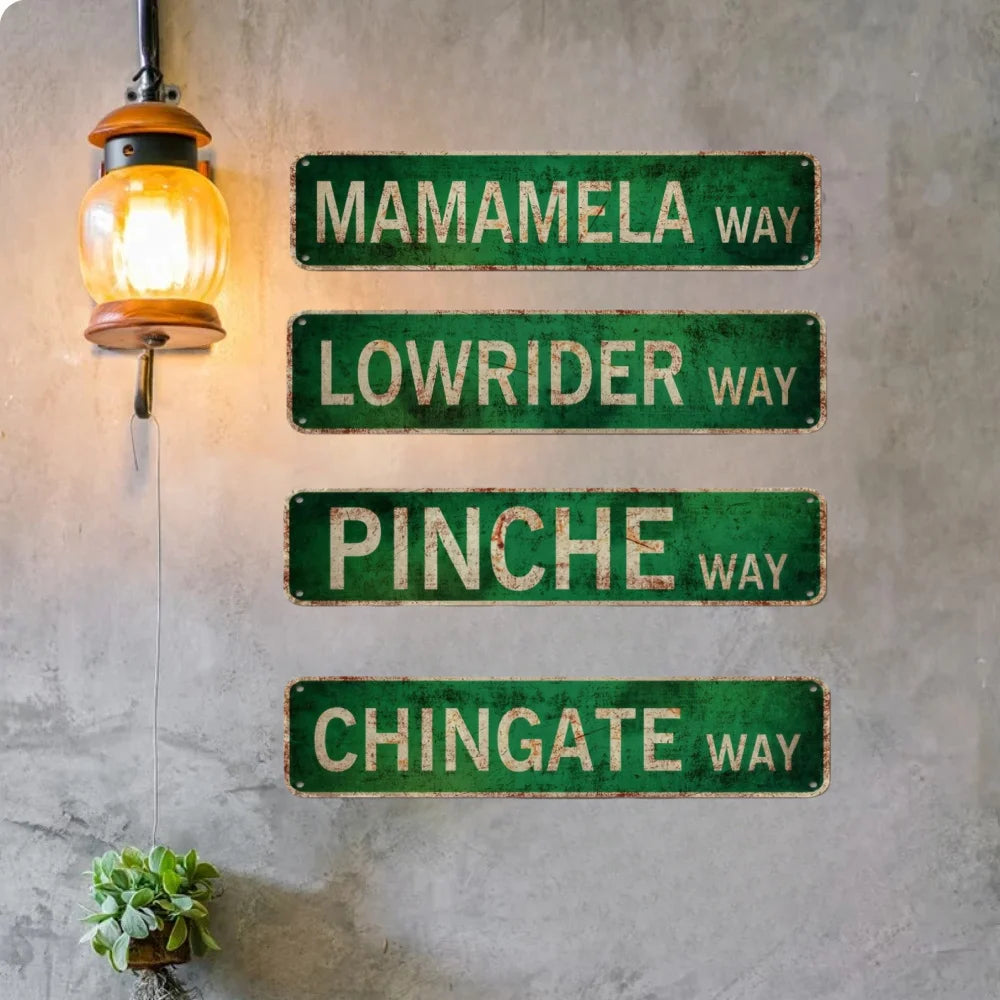 Vintage Lowrider Mexican Wall Art Sign 16x4 Inch Decor