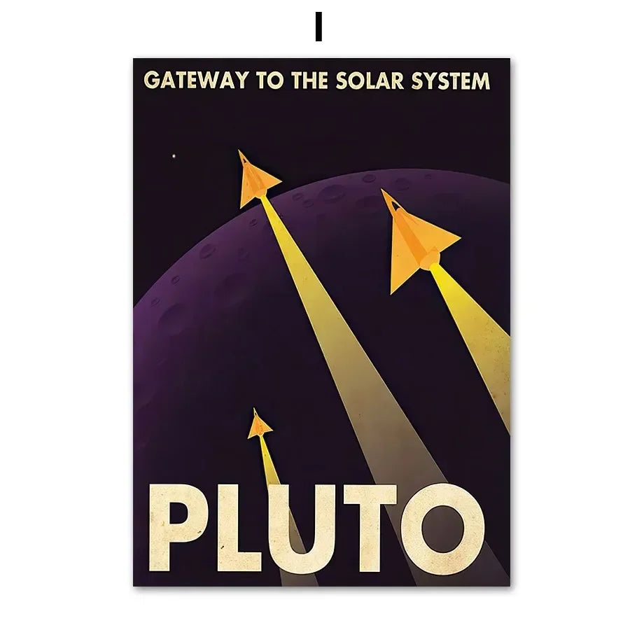 Vintage SciFi Space Travel Wall Art Canvas Nordic Decor